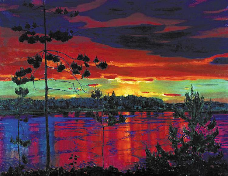 Nikifor Krylov Rylov Sunset Norge oil painting art